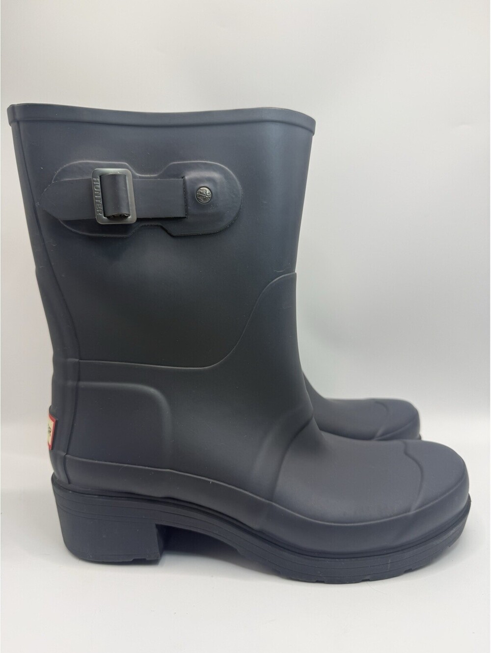 HUNTER Original Back Adj Short Rain Boot Navy Matte Size 7